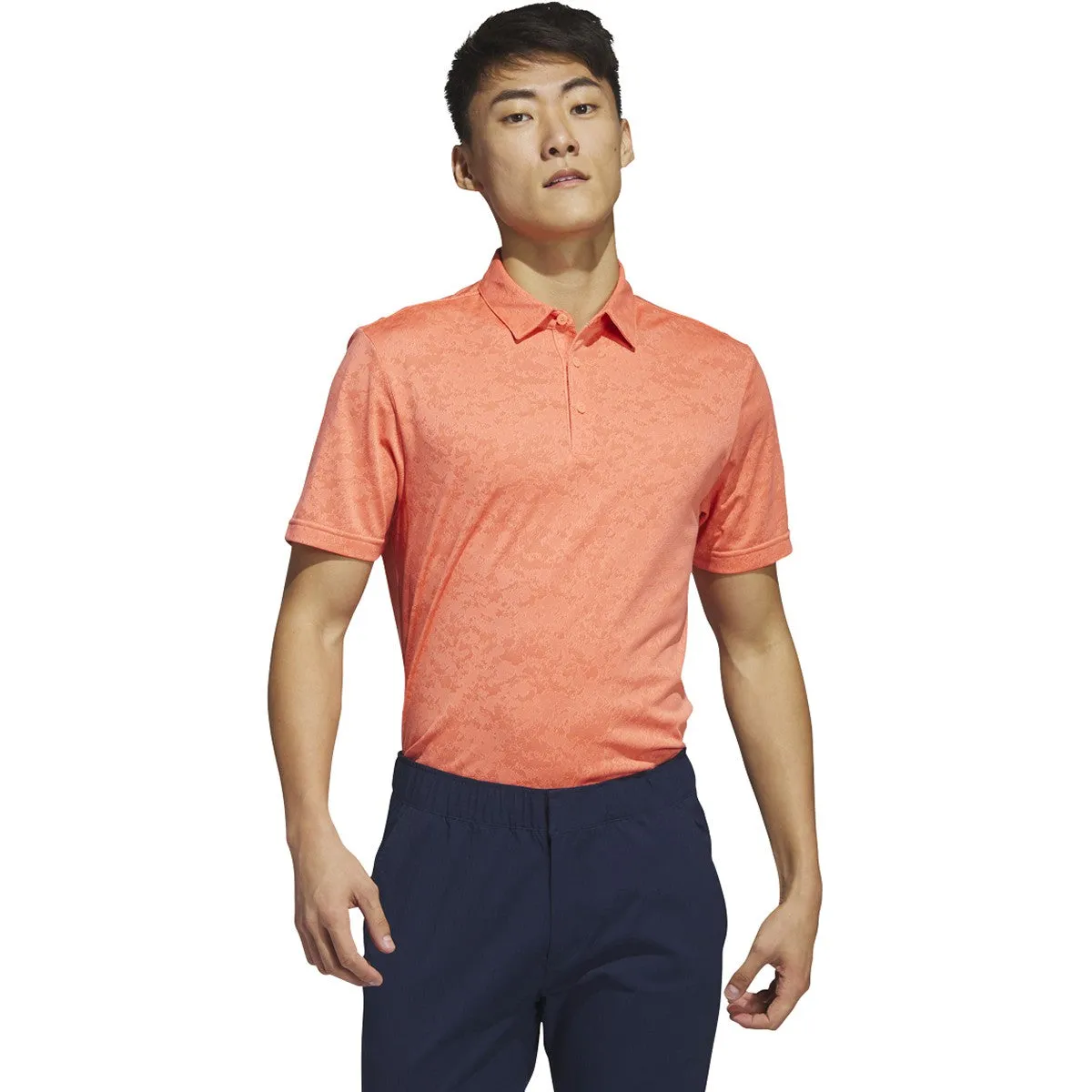 adidas Men's Textured Jacquard Golf Polo Shirt