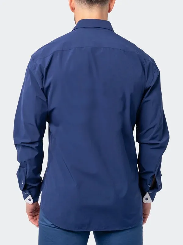 Solid Performance Stretch Long Sleeve Shirt - Navy